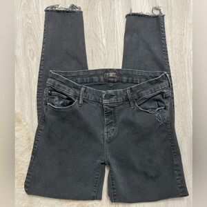 MOTHER Size 27 The Looker Ankle Fray - Faded Black